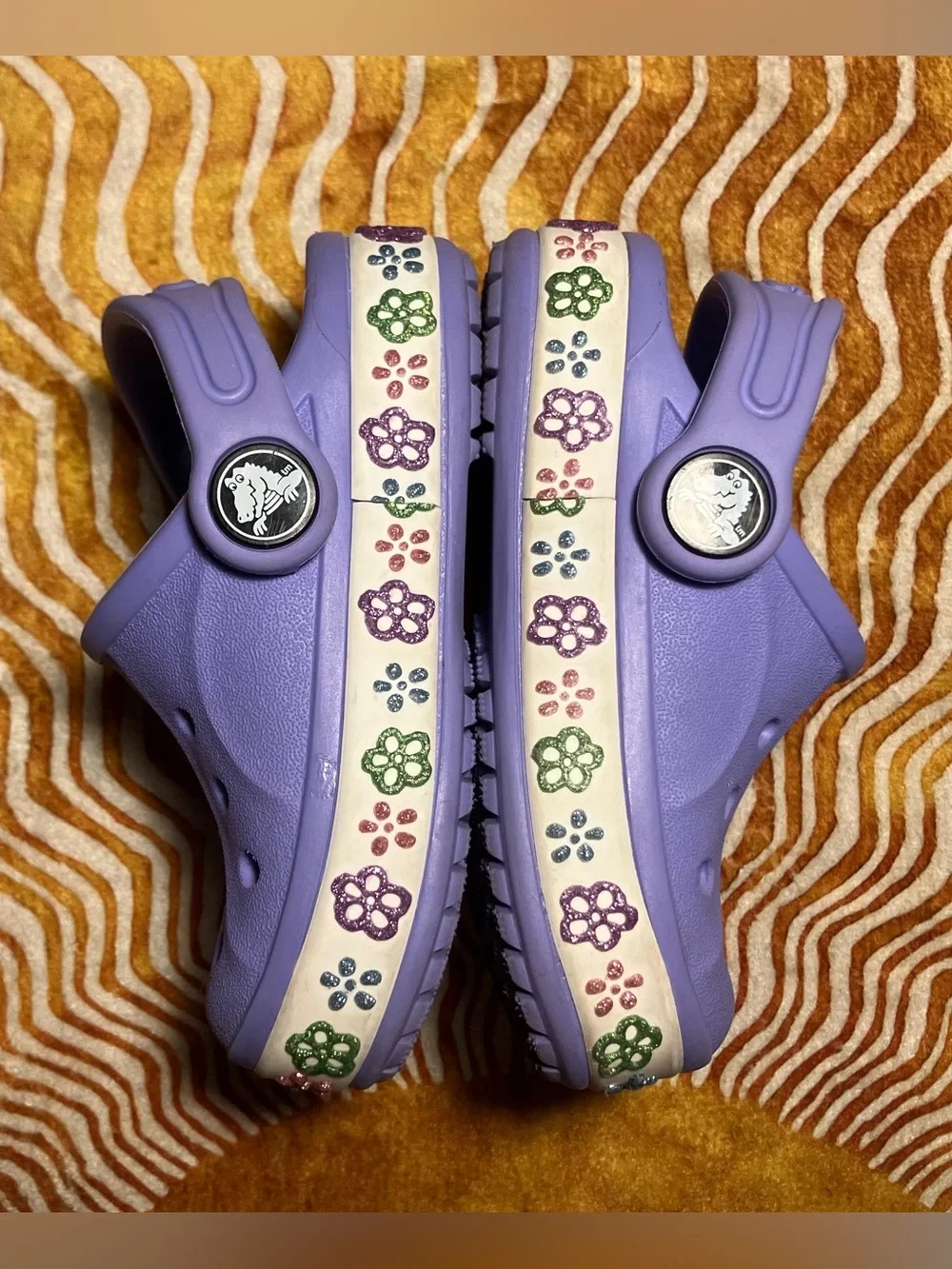 Toddler CROCS in Lavender with Floral Band